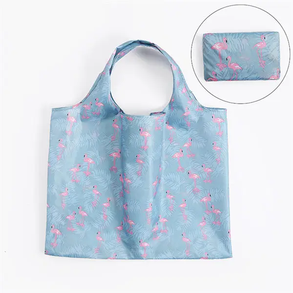 blue flamingo PURDORED, 1 шт., многоразовая складная сумка для покупок с фламинго, женская сумка-тоут, многоразовая сумка-тоут, перерабатываемая водонепроницаемая сумка для хранения - Цвет: blue flamingo