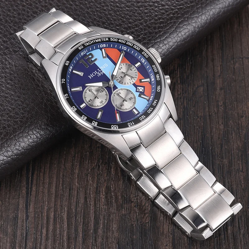 

Top Luxury Brand Men Watches Classic Black Blue Stainless Steel Man Clock Quartz Wristwatch Waterproof Reloj Hombre Dropshipping