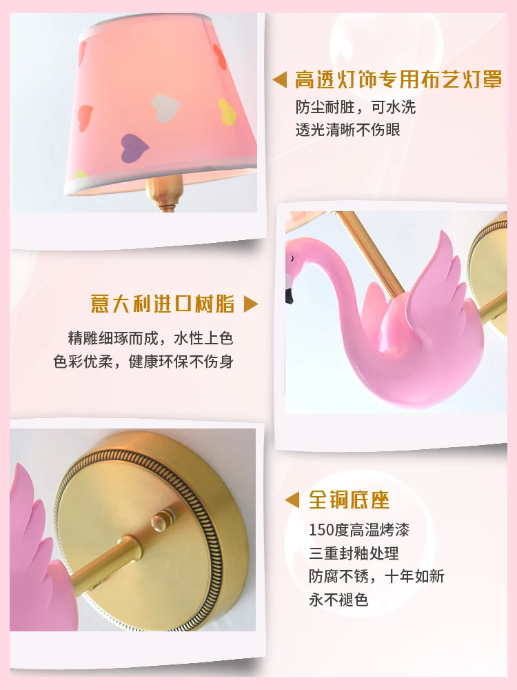 Современный светодиодный настенный светильник с лебедем синий детский птицей