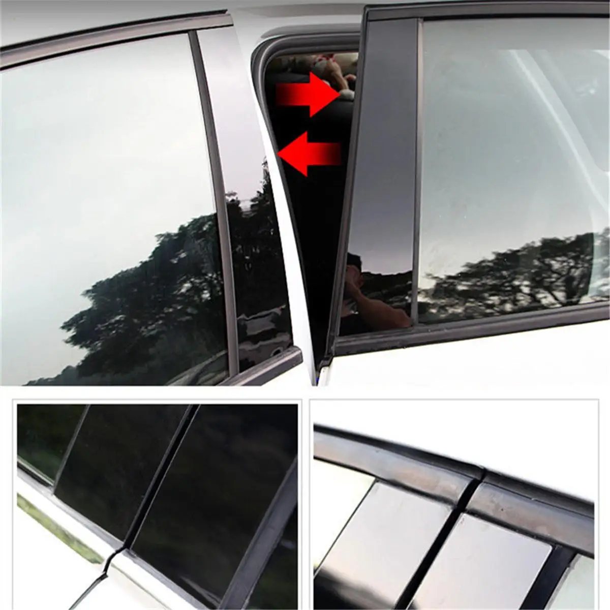 6 шт./набор декоративные черные стойки для окон и дверей Honda Fit JAZZ II III IV 2008 2009 2010 2020 |