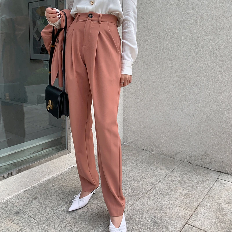 Костюм женский офисный из двух предметов модный однотонный Блейзер и брюки