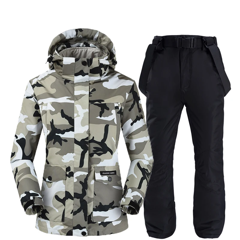Set 3 Лыжные куртки и штаны женский лыжный костюм комплекты для сноубординга очень теплая ветрозащитная Водонепроницаемая зимняя одежда для улицы - Цвет: Set 3