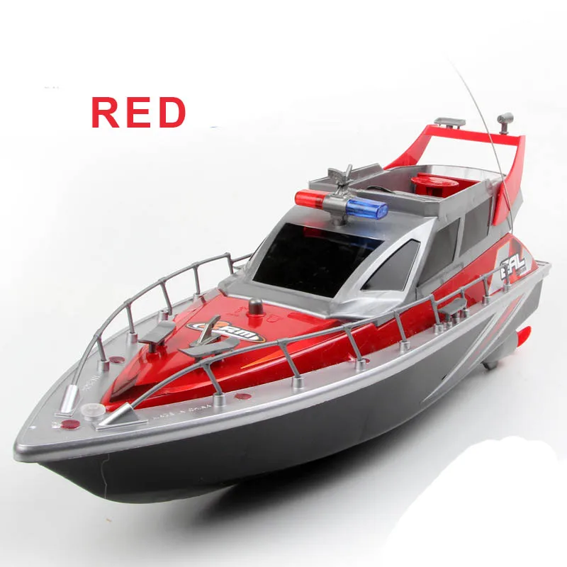 RED Радиоуправляемая лодка скоростная лодка 1:20 2875F 4 CH зарядная модель игрушки полицейская скоростная игрушечные лодки модель дети ребенок Лучший подарок игрушки - Цвет: RED