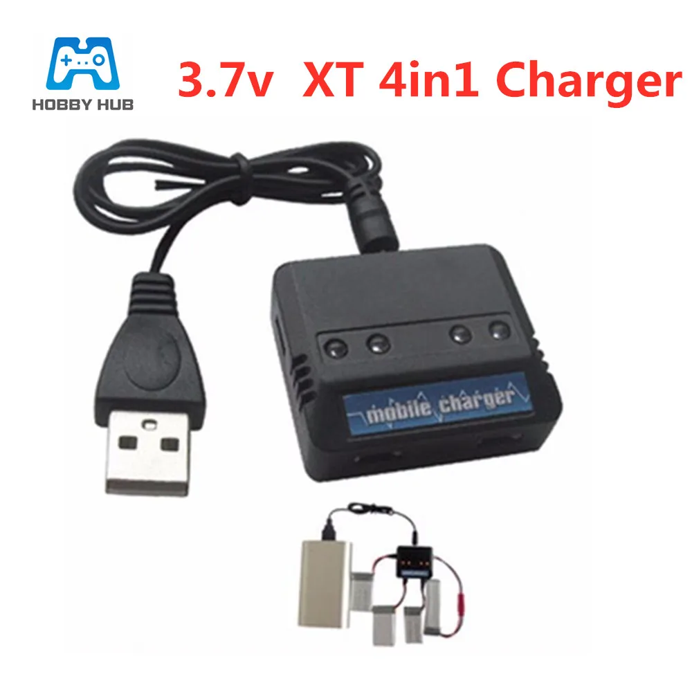 Зарядное устройство 3,7 В 4 в 1, зарядное устройство для Syma X5C Udi U818A WLtoys V686G toy RC toys DC 5v XT Plug 4 в 1, зарядное устройство для Lipo батареи