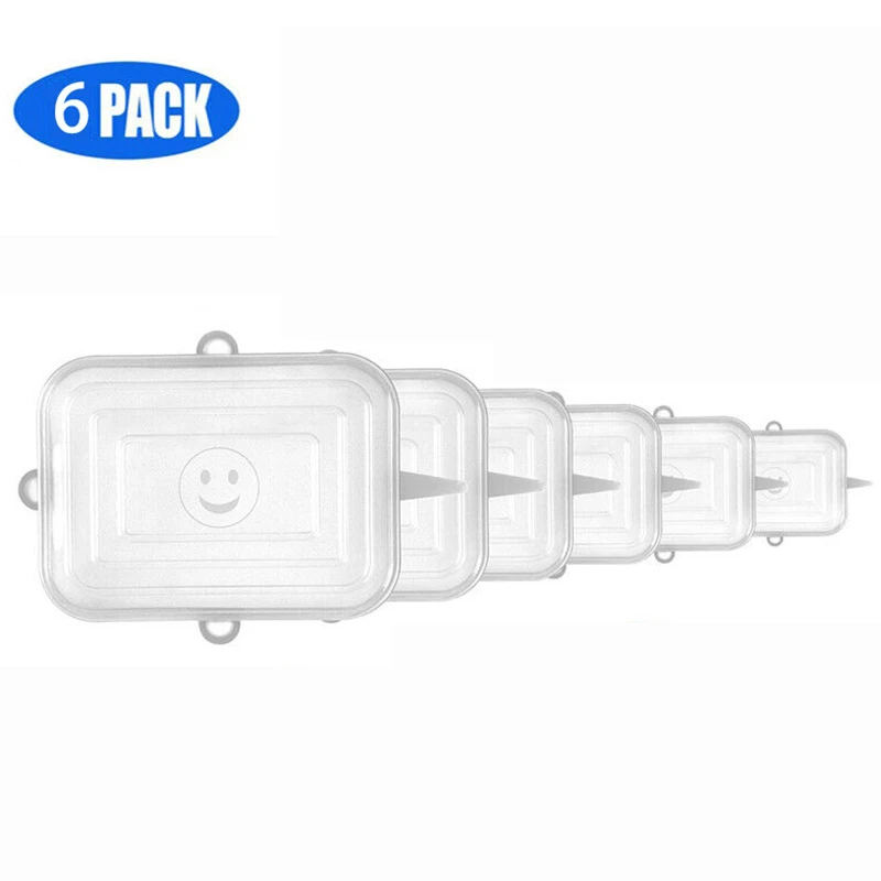 

6pcs Silicone Stretch Lids Universal Lid Silicone Cover Pan Cooking Food Fresh Cover Microwave Cover Kitchen Storage