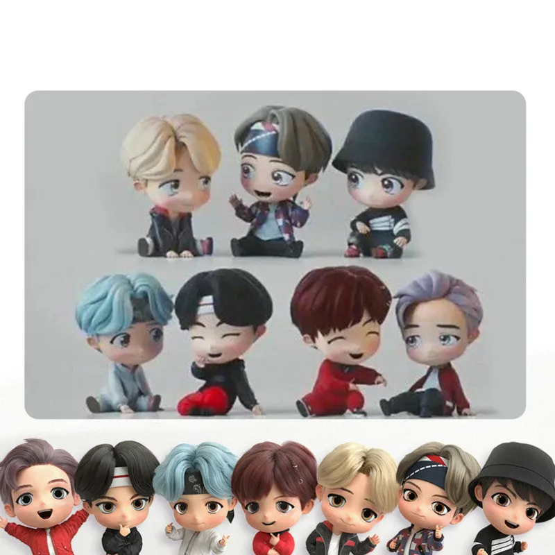 7pcs/set Bangtan Boys Model Toys PVC Figures KPOP Star TOP Group Action Collectible | Игрушки и хобби