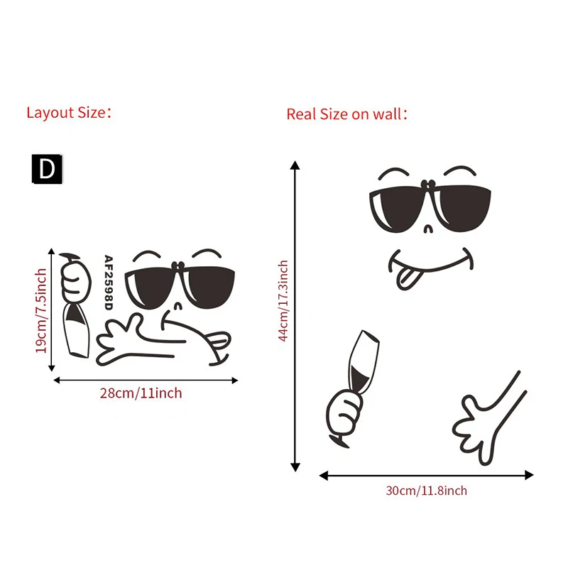 

1PC Creative Cute Fridge Stickers Stickers Refrigerator Kitchen Refrigerator Wall Stickers Art Cute Smiley Wall Home Decoration