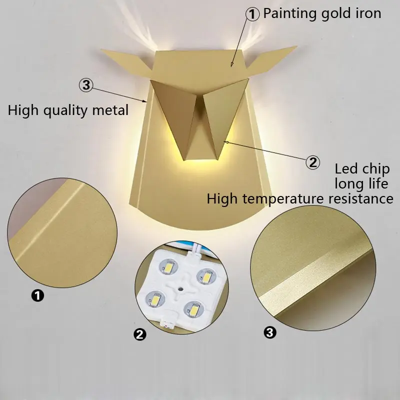 Светодиодное настенное бра в скандинавском стиле современный зеркальный