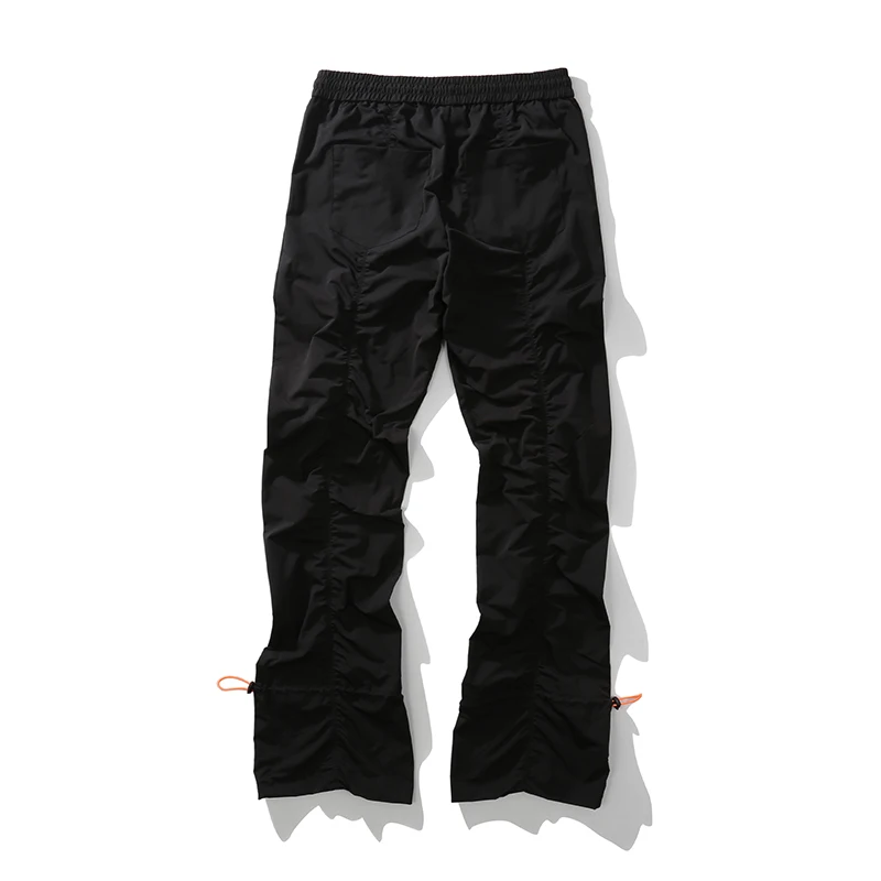 

Harajuku Ruched Elastic Waist Casual Trousers Men and Women Pleated Ankle Drawstring Cargo Pants High Street Baggy Track Pants