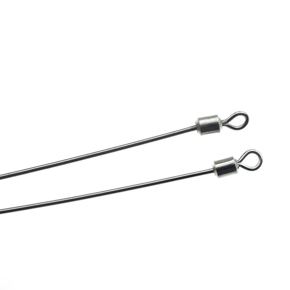 20pc Hard Steel Wire Long Pole Fishing Swivel 6.5cm brass Barrel Rolling Connector Earthworm needle DIY Accessories tackle tool |