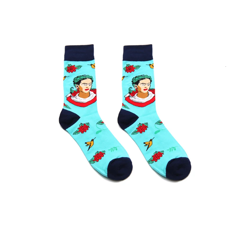 PEONFLY/Женские Носки с рисунком собаки осьминога, цветов, растений, Kawaii, забавные повседневные женские хлопковые чулки, уличная одежда для катания на коньках, Harajuku
