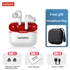 Беспроводные наушники Lenovo LP1, спортивные водонепроницаемые Bluetooth-наушники с зарядным боксом 300 мАч, HIFI стерео звук, басы, наушники с микрофоном