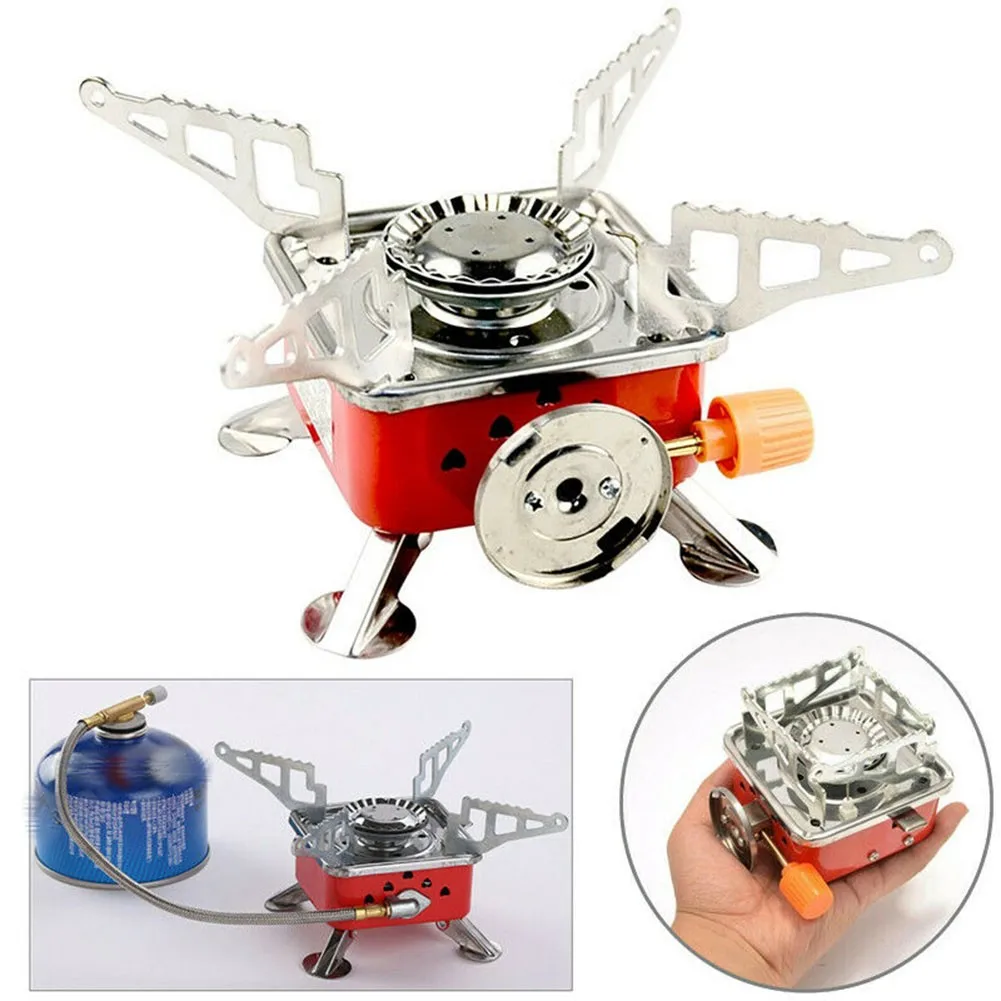 

2800W Outdoor Camping Gas Burner Electronic Stove Portable Hiking Picnic Mini Sifang Stove Alcohol Stove BBQ Gas Stove Set