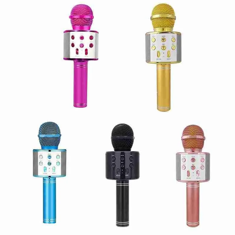 

Portable Wireless Microphone Mini Bluetooth Mobile Home Phone Singing Musical Playing Speaker And Ktv Karaoke Player For Mu N6V3