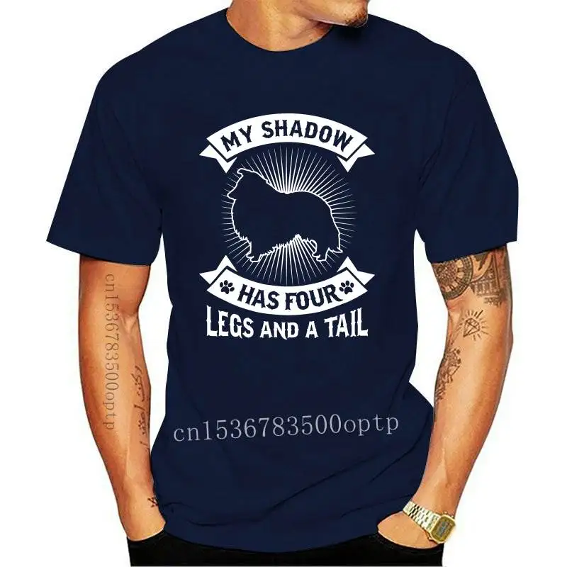 

Рубашка для собак New Shadow Has с 4 ногами Tail Shetland «овечья собака»-Мужская футболка-черная