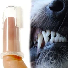 Супер мягкая надеваемая на палец зубная щетка для домашних животных собак щетка неприятного запаха изо рта зубного камня зубцов инструмента