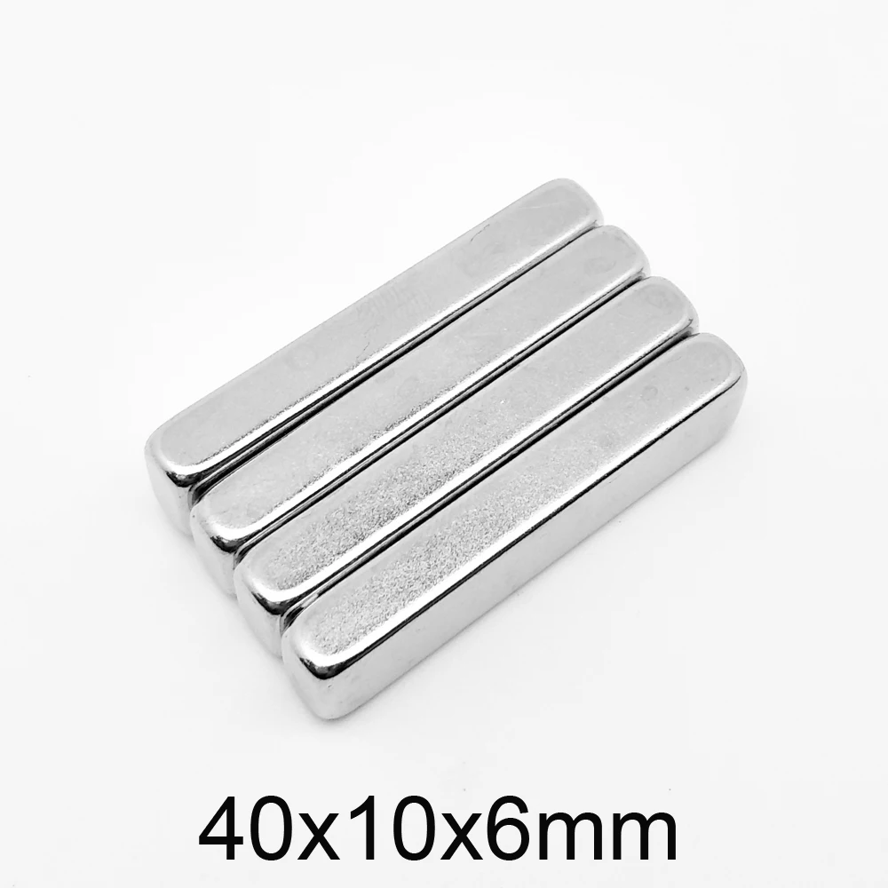 

2~25PCS 40x10x6 Neodymium Magnet 40*10*6 Powerful Permanent Magnet 40x10x6mm Block Search Magnets N35 thickness 6mm