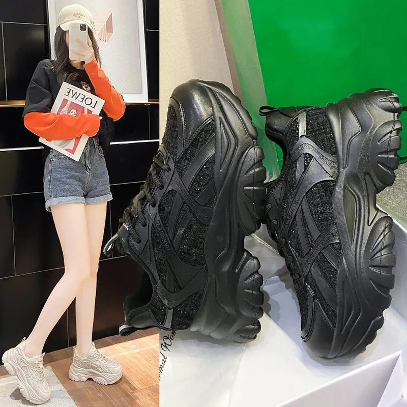 

Women Chunky Sneakers Autumn New Brand Style Women Casual Shoes Luxury Ladies Sport Shoes Platform Trainers