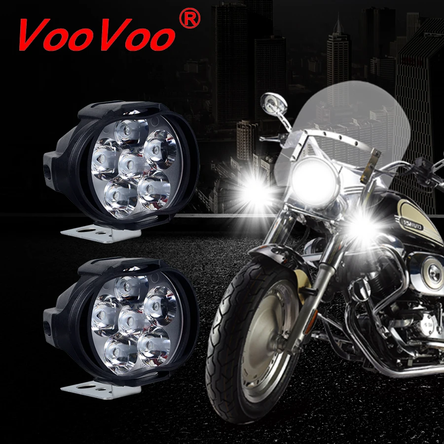VooVoo 2 шт. светодиодная фара для мотоцикла в сборе 6 светодиодов 1200LM скутеры
