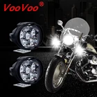 VooVoo 6 светодиодов, светильник для мотоцикла, 2 шт., светодиодный мото светильник в сборе, для мотоцикла, 1200LM, скутеры, точечный светильник, 6000k, белый, DC 9-85V