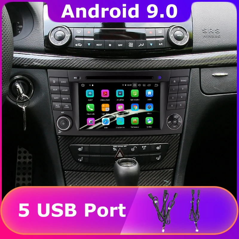 Автомобильный DVD-плеер PX6/Octa Core с 5 USB-портами Android 9 0 4 Гб ОЗУ для Mercedes Benz W211 W463 W219 W209 E