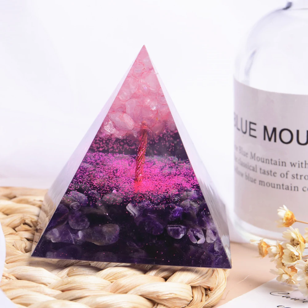 

Amethyst Tree of Life Orgone Pyramid Energy Chakra Peridot Crystals Natural Stones Healing Meditaiton Tool Stone Cube Tower