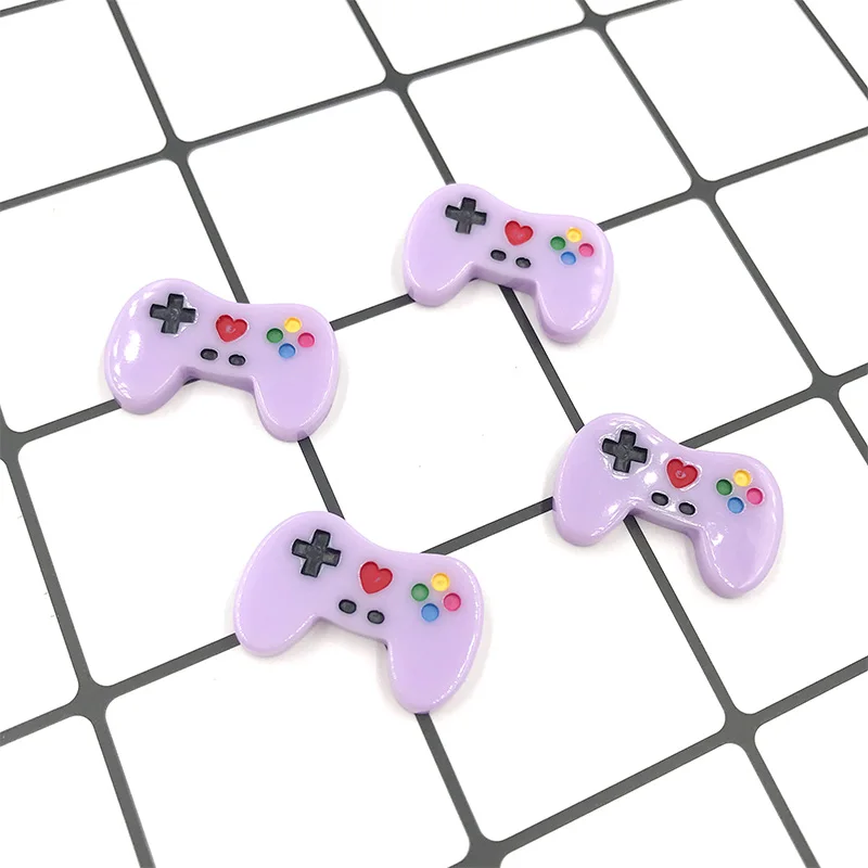 Light Purple 10 шт. кавайный игровой контроллер с плоской задней частью, кабошоны из смолы для украшения мобильного телефона, чехол, аксессуары для украшения своими руками - Цвет: Light Purple