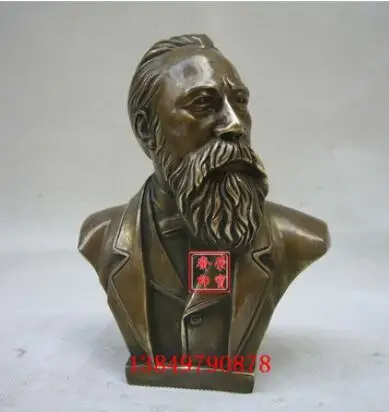 Медное ремесло украшенное старой резной статуей Ленина Сталина скульптура