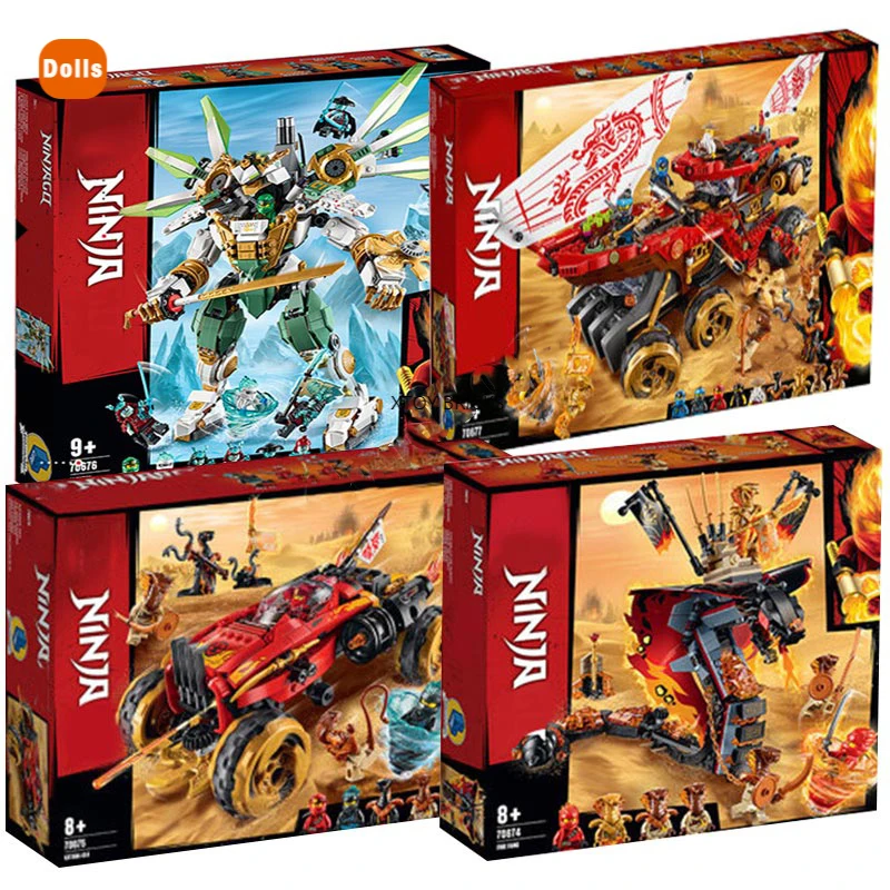

Land Bounty Lloyd's Titan Mech Truck Car Bugs Snake Model Building Blocks with Figures Compatible 70677 70676 70675 Bricks Toys
