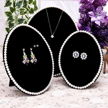 Hot Sale  Pearl Jewelry Display Organizer Ice Velvet For Pendant Necklaces Earrings Bust Display Stand Jewelry Counter Showcase