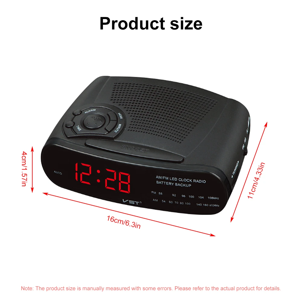 Новый цифровой дисплей Будильник Радио AM / FM светодиодный с функцией повтора