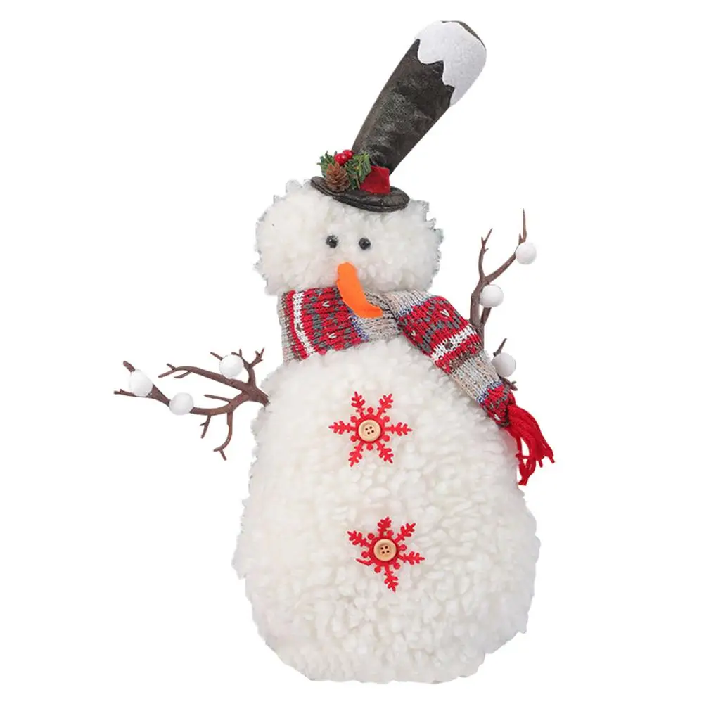 

Christmas Snowman Toy Plush Snowman Doll Stuffed Standing Snowman Figurine Christmas Tabletop Ornaments Gifts Toy For Decoration
