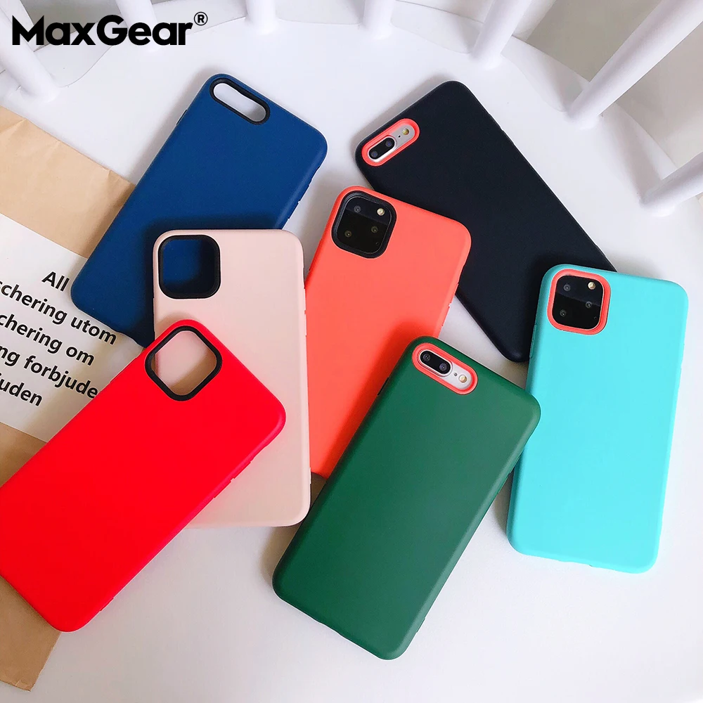 Жидкий силиконовый Контрастный ЦВЕТНОЙ чехол для телефона iphone 11 Pro X XS MAX XR 7 8 6 6S Plus
