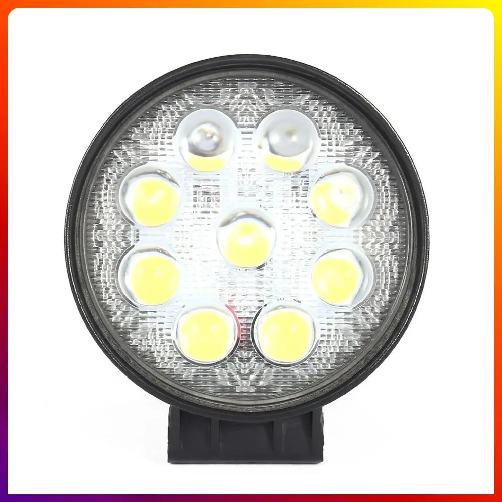 

Универсальная водонепроницаесветодиодный СВЕТОДИОДНАЯ Фара 27 Вт, круглая Автомобильная фара с 9 светодиодами 3 Вт для лодок, тракторов, гру...