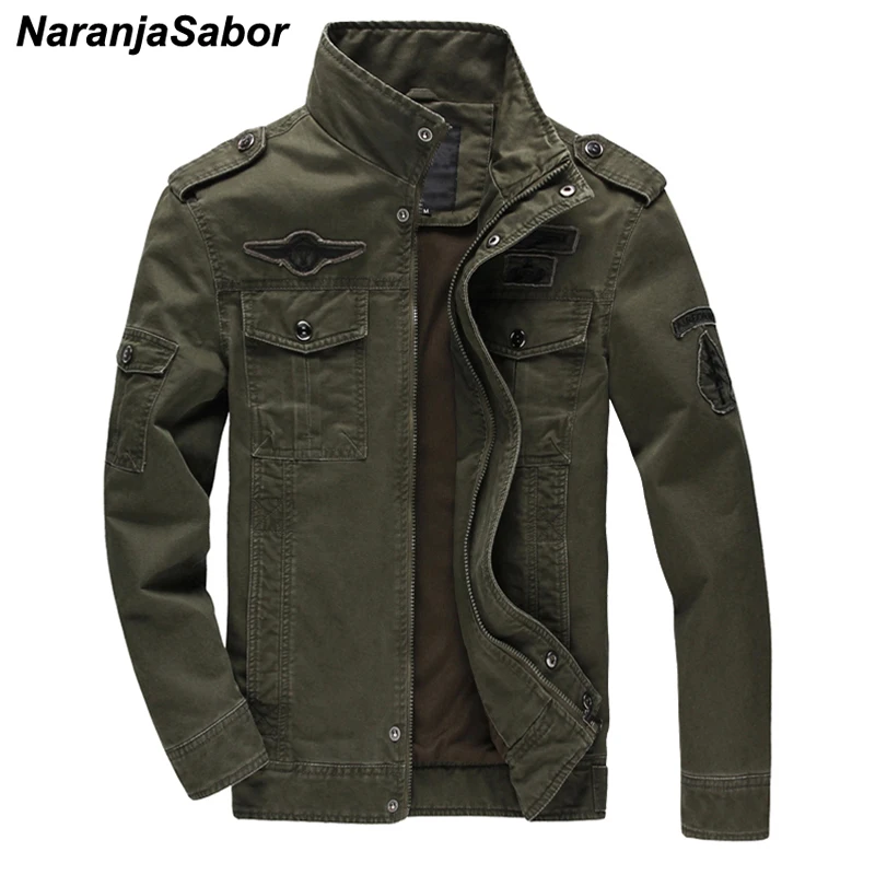 Куртка мужская в стиле милитари NaranjaSabor однотонная верхняя одежда больших