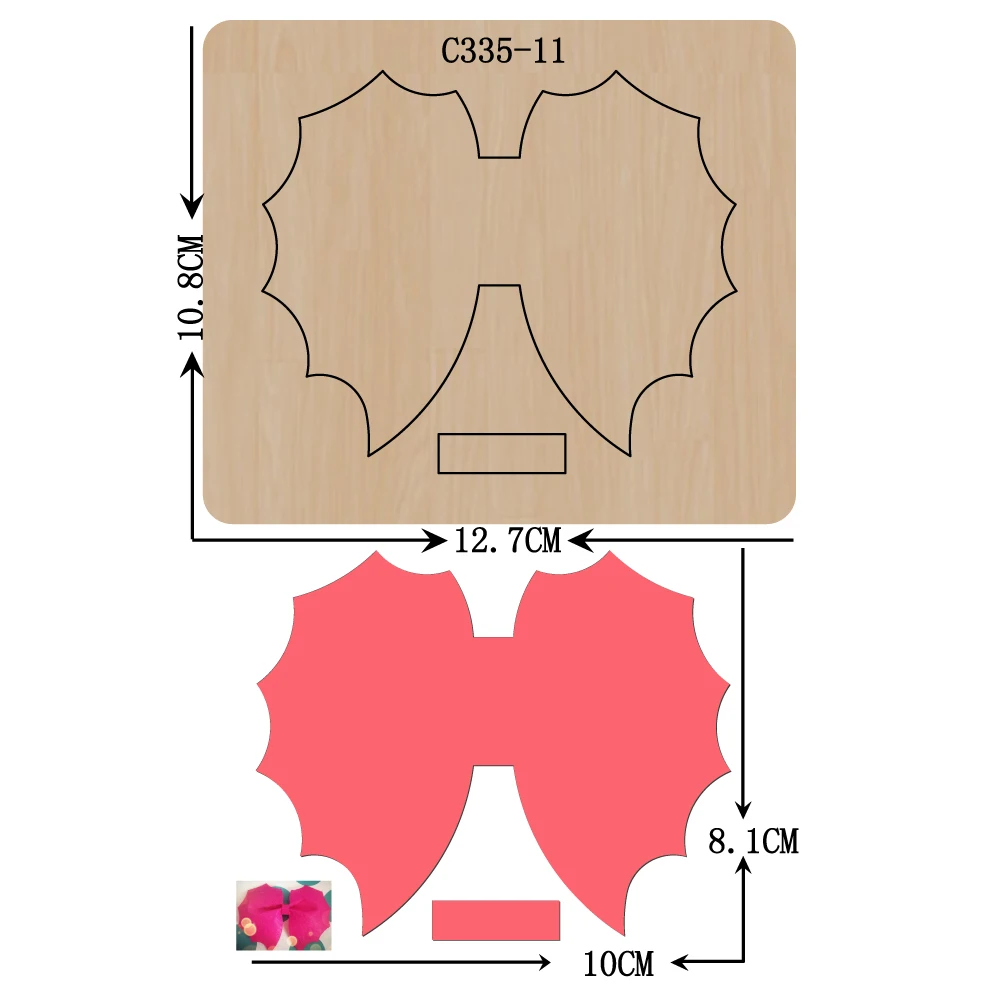 New Bow Wooden die Scrapbooking C-335-11 Cutting Dies Compatible with most cutting machines |
