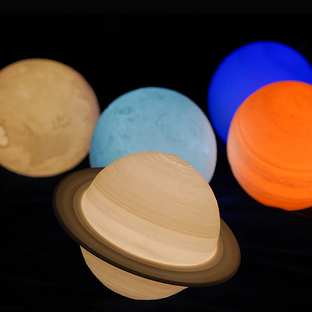 

3D Print Saturn Lamp Like Moon Lamp Night Light USB Charging Planet Lamp 16Colors Remote Decor Creative Gift