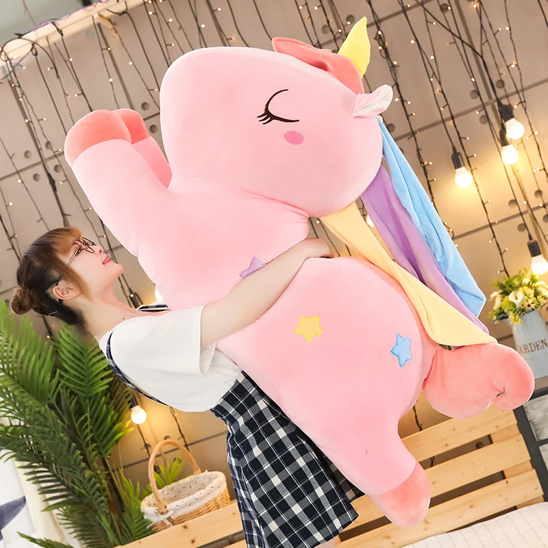 

Hot Cushions Pillow For Sofa Colorful Pegasus Pillow Angel Unicorn Plush Toys Dolls For Kids Birthday Gift Valentine's Day Gifts