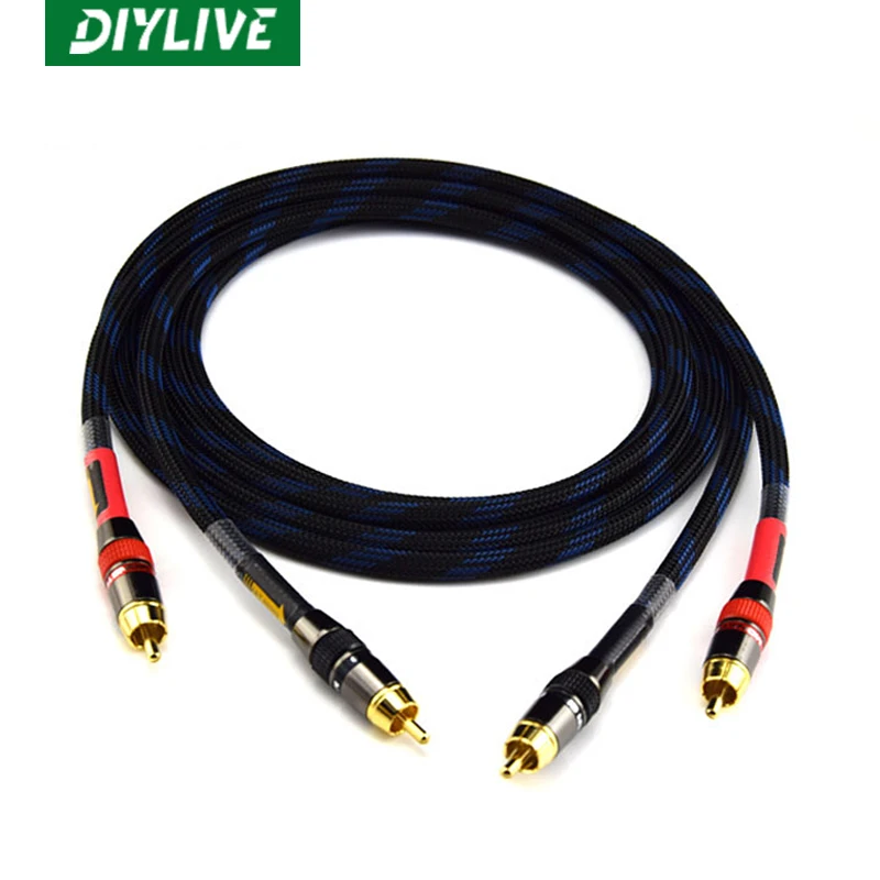 

DIYLIVE HIFI RCA Cable High Quality 4N OFC HIFI 2RCA Male to Male Audio Cable