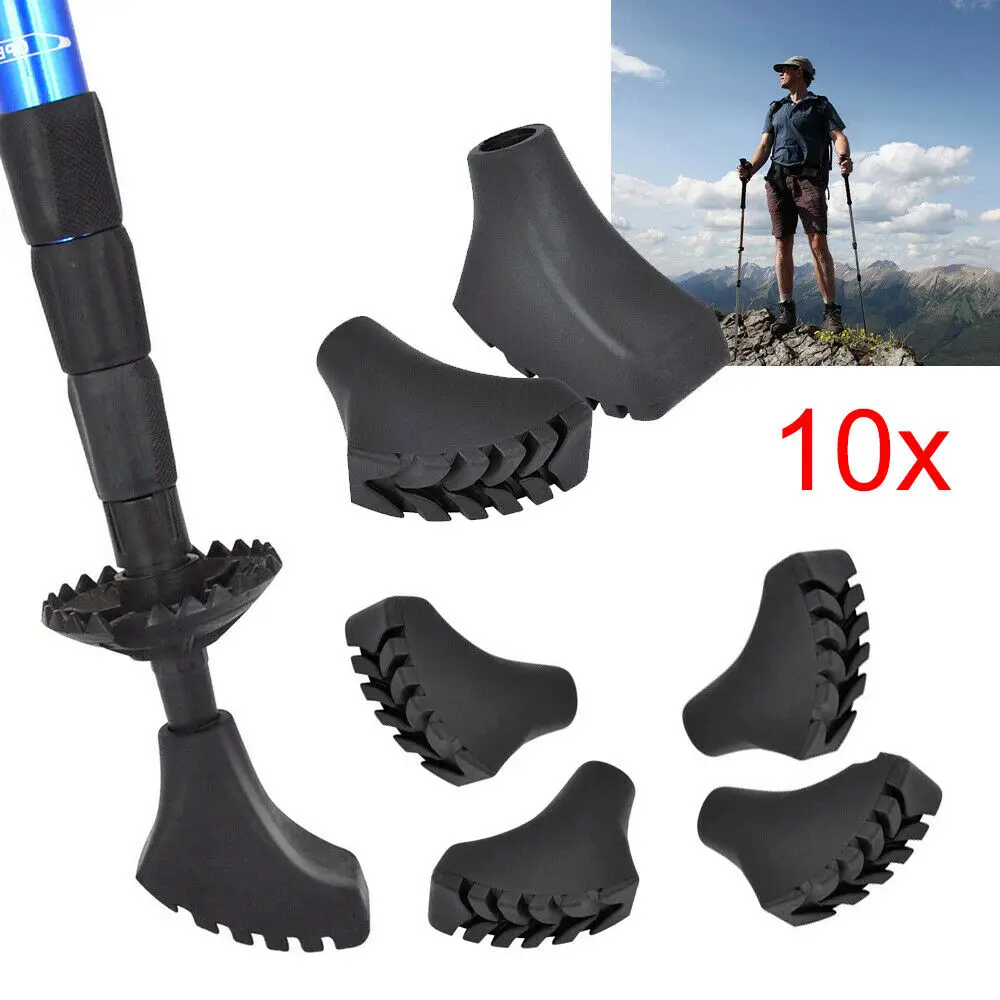 

10PCS Trekking pole foot cover Hiking Pole Replacement Rubber Tips Protectors for Trekking Poles Hiking Sticks Walking Canes