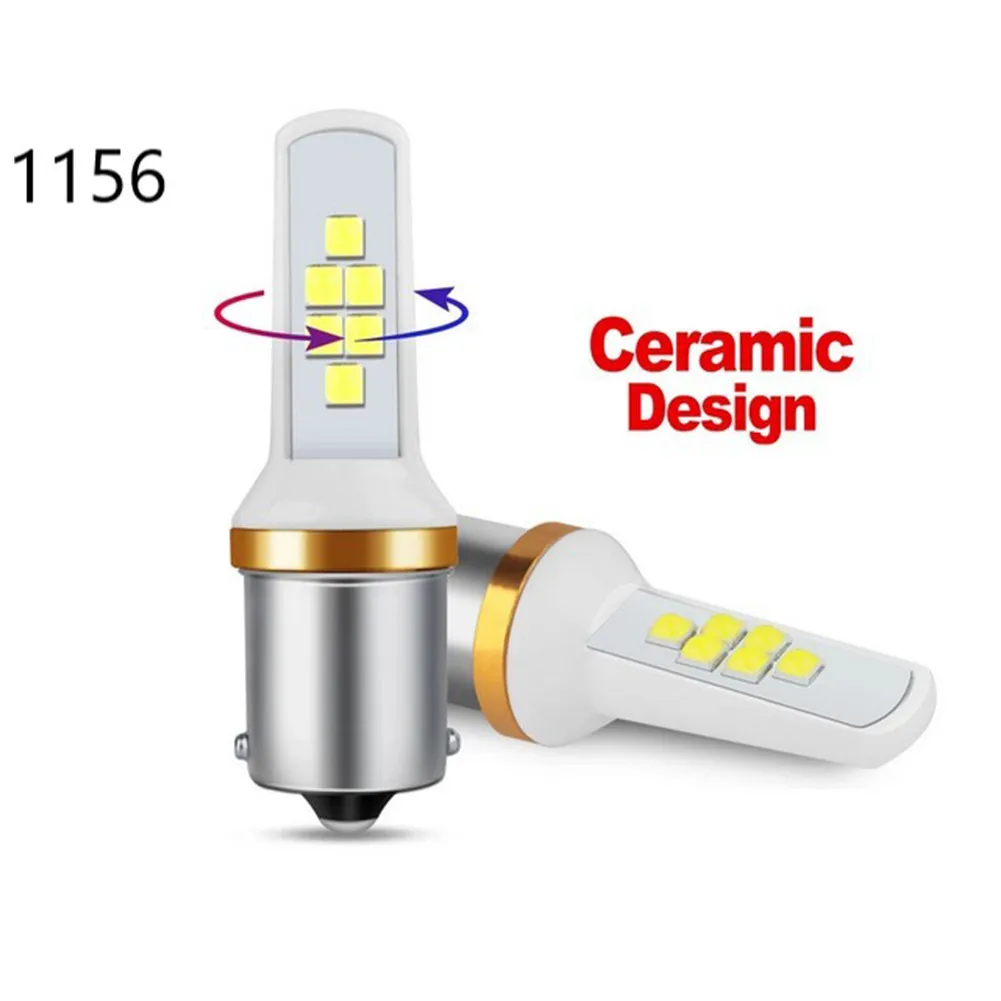 

2 шт. автомобильные 12SMD 3030 светодиодсветодиодный стоп-сигналы поворотники фонари заднего хода 1156 1157 авиационная алюминиевая решетка Автомо...