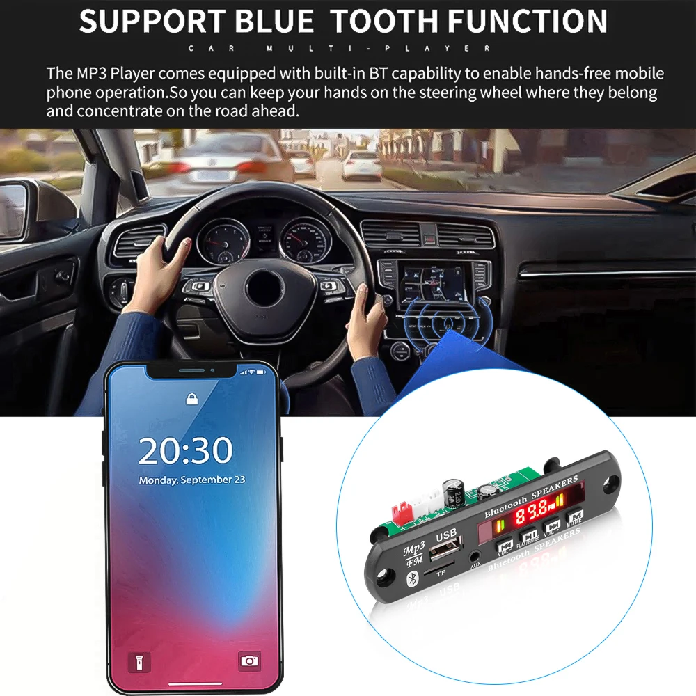 Kebidumei Новый Bluetooth 12 В WMA MP3 модуль декодер плата стерео USB автомобильный пульт