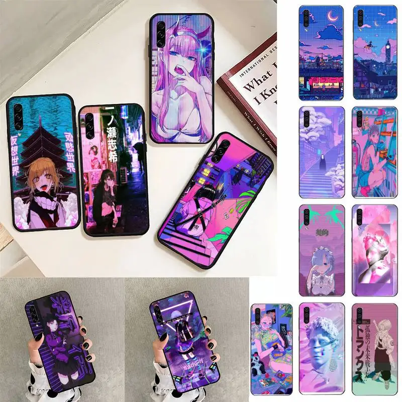 

Vaporwave Glitch Anime Phone Case For Samsung Galaxy A30 A20 S20 A50S A30S A71 A10 A10S A6 plus Fundas Coque Bumper