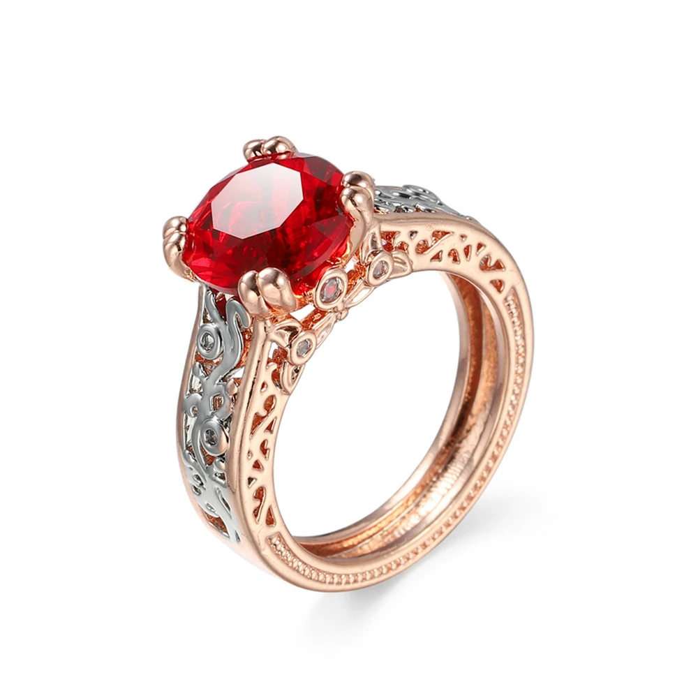 Оптом много Роскошные ювелирные изделия двойной цвет золото кольца с покрытием