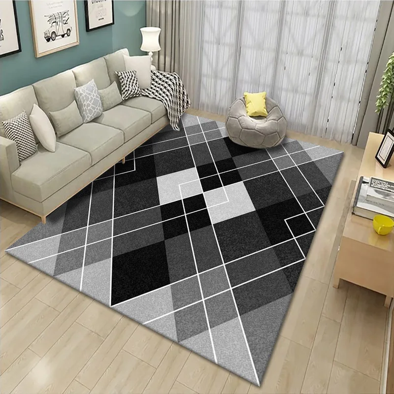 

Modern Child Decorations Carpets For Living Room 3D Geometric Pattern Kids Room Bedroom Mats Bedside Rug Home Hallway Floor Area