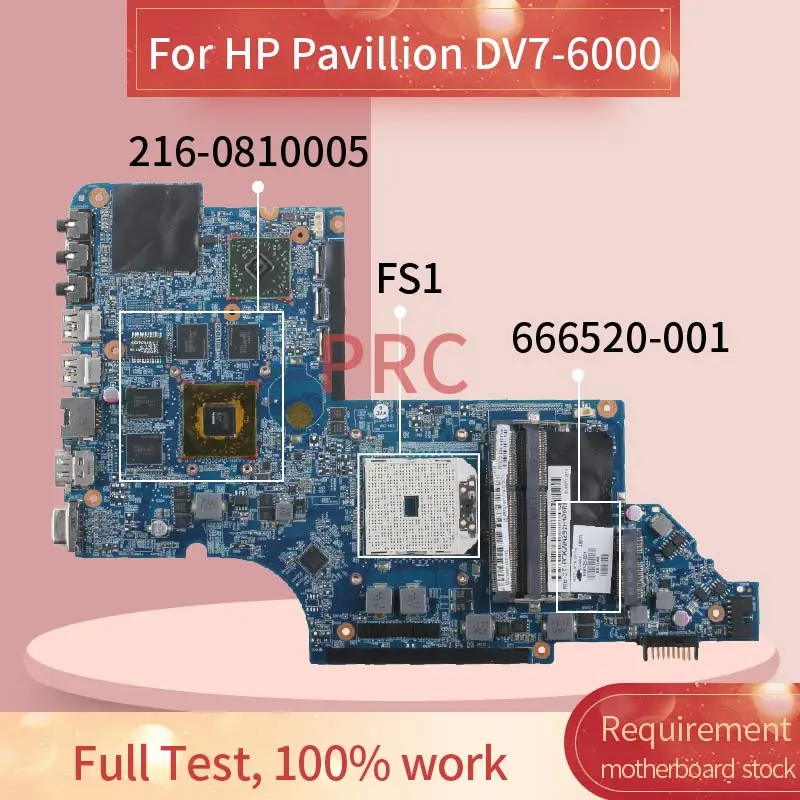 666520 001 для HP Pavillion DV7 6000 материнская плата ноутбука 216 0810005 DDR3 Материнская