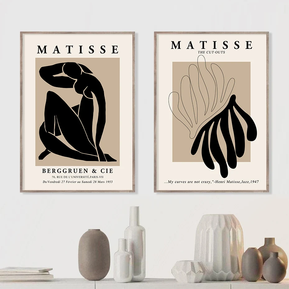 

Abstract Henri Matisse Posters Nude Wall Art Feminist Floral Beige Vintage Canvas Painting Print Picture Living Room Home Decor