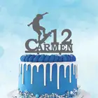 Изготавливаемое на заказ Название скейтборд для игр силуэты торт Топпер для детей день рождения вечеринка торт украшение Топпер