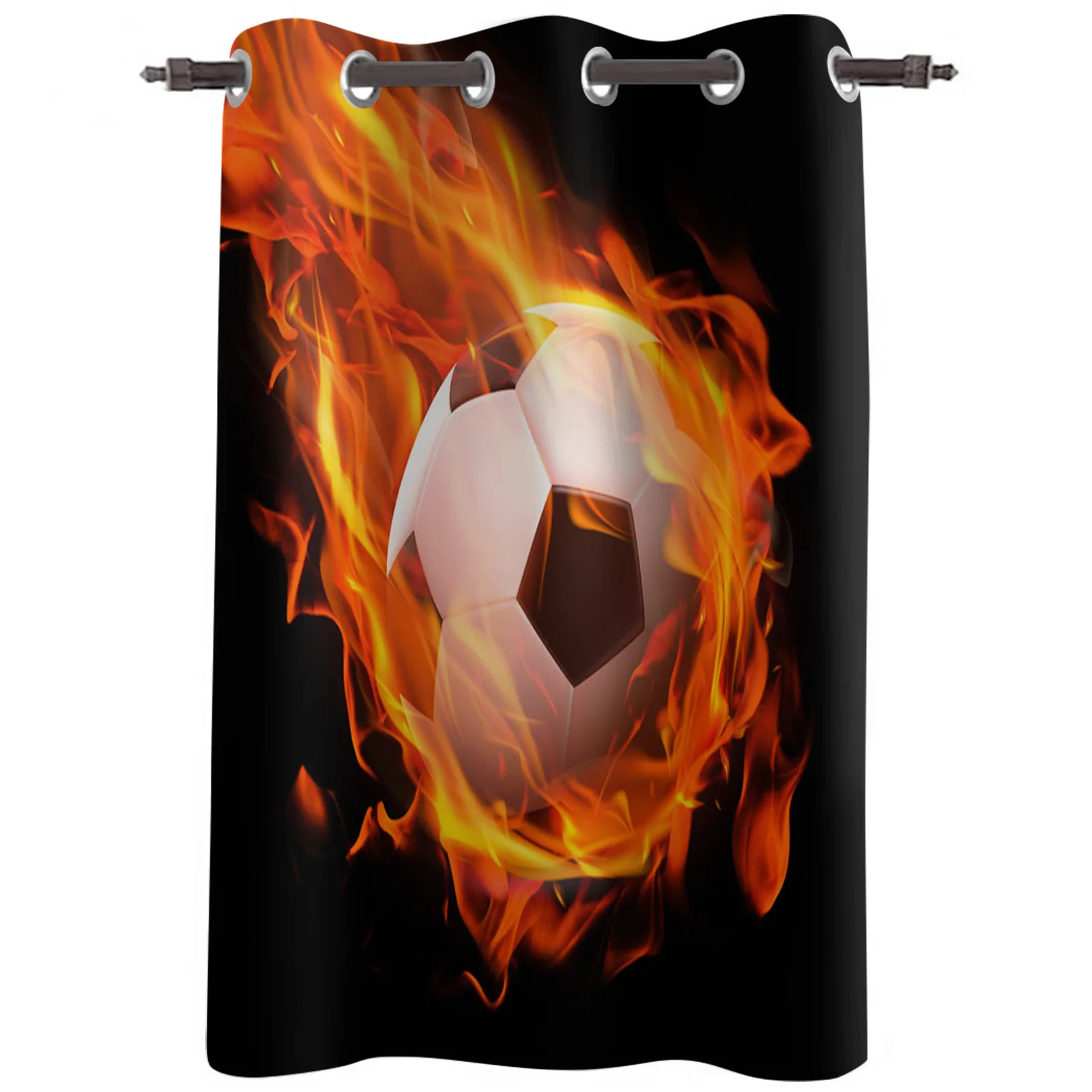 Занавеска с изображением пламени футбольного мяча домашний декор для гостиной