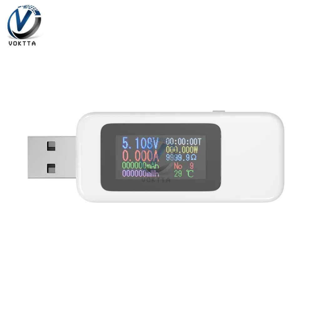 Белый USB Тестер Вольтметр Амперметр тестер напряжения тока ЖК-дисплей цифровой дисплей аккумулятор зарядное устройство детектор USB доктор - Цвет: Белый